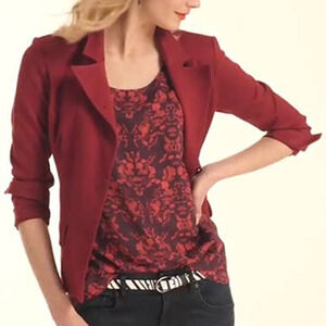 Cabi Cameo Purple Plum Sakura Print Sleeveless Layered Blouse #3258 XS